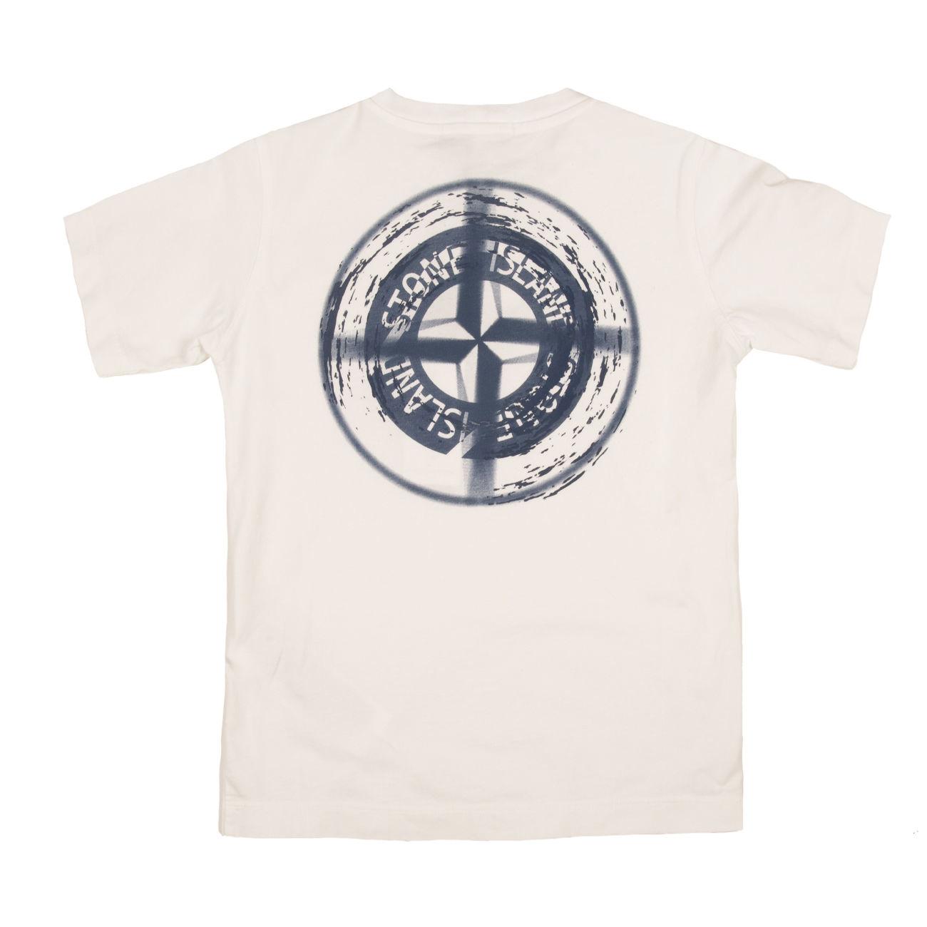 T-Shirt Drop Shot One Bambino White 781621053 V0001, WHITE STONE ISLAND 