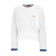 GIADA BENINCASA Pull Cropped Con Frange Donna Bianco GIADA/AP513107 30221BIANCO 