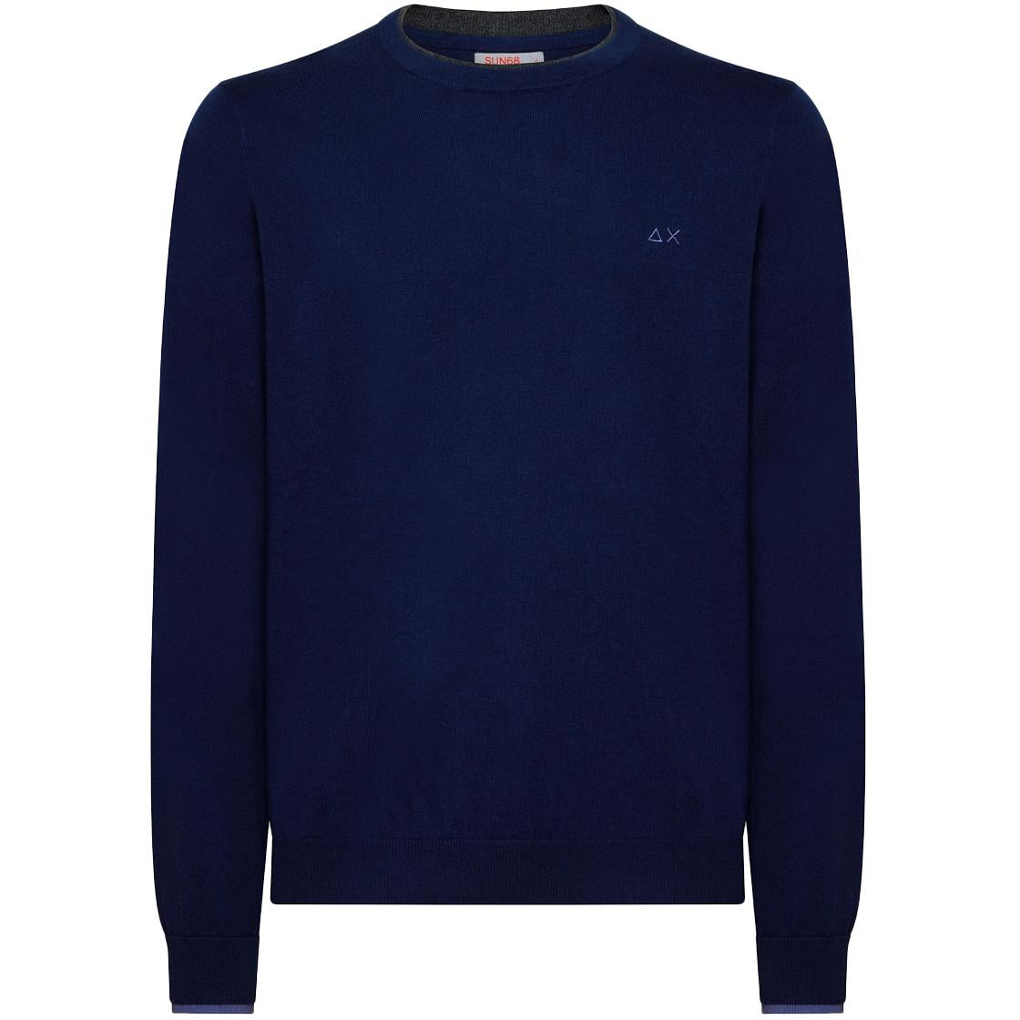 Pullover Girocollo Uomo Blue Profondo K42105 83 BLUE PROFONDO SUN68 