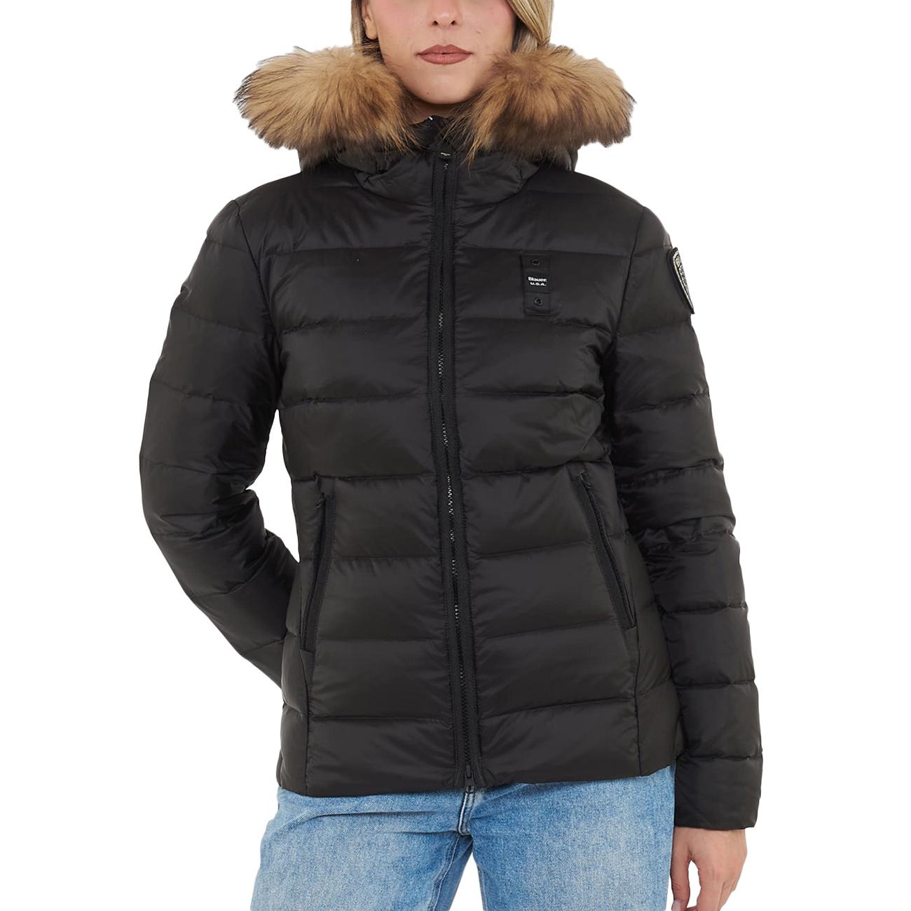 Piumino arcadia a righe 25WBLDC03099-006047 999EI NERO BLAUER 