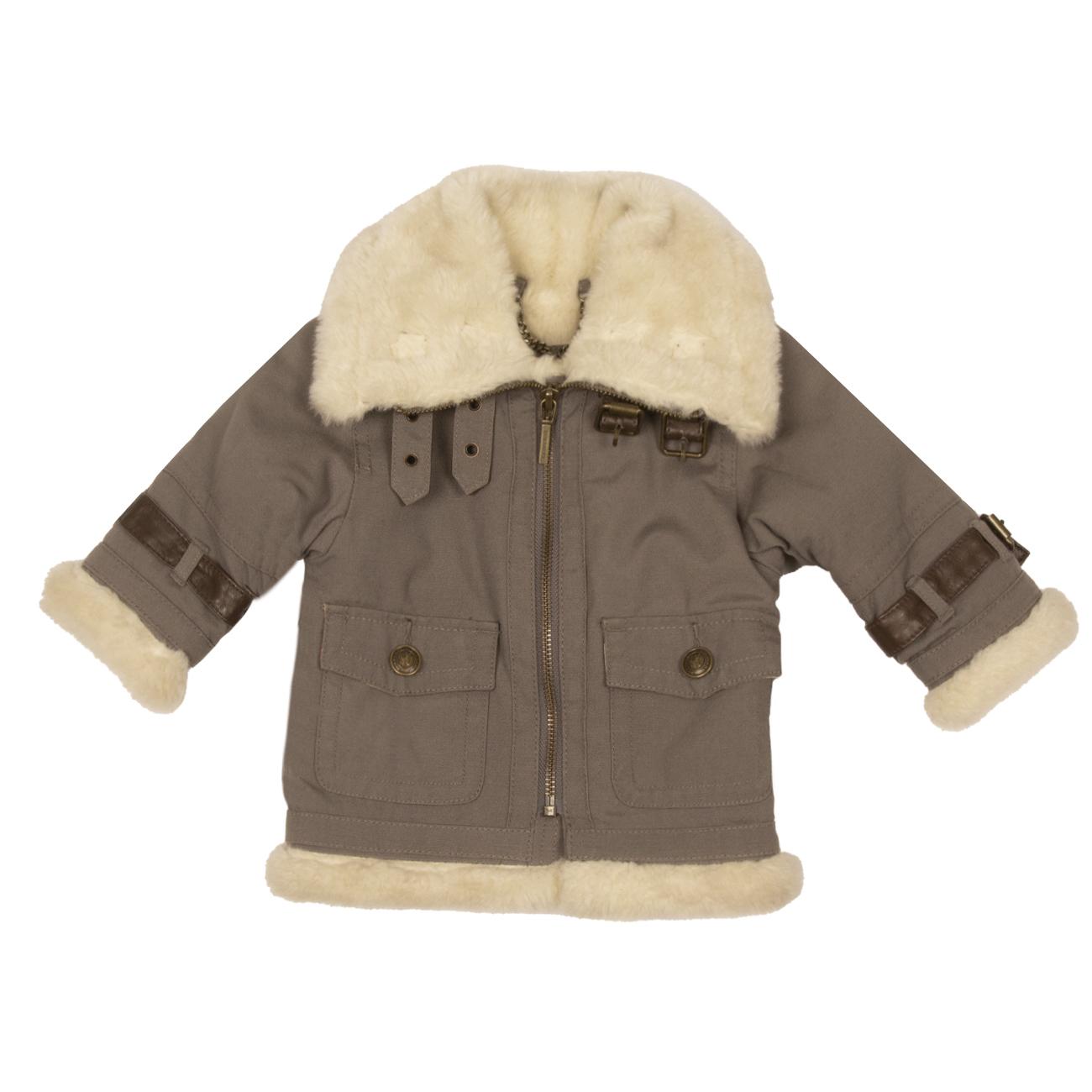 Giubbotto Con Interno In Montone Bimbo Tortora 10BURB06566 294TORTORA BURBERRY 