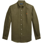 Camicia Di Lino 710966294 004 NEW OLIVE POLO RALPH LAUREN 