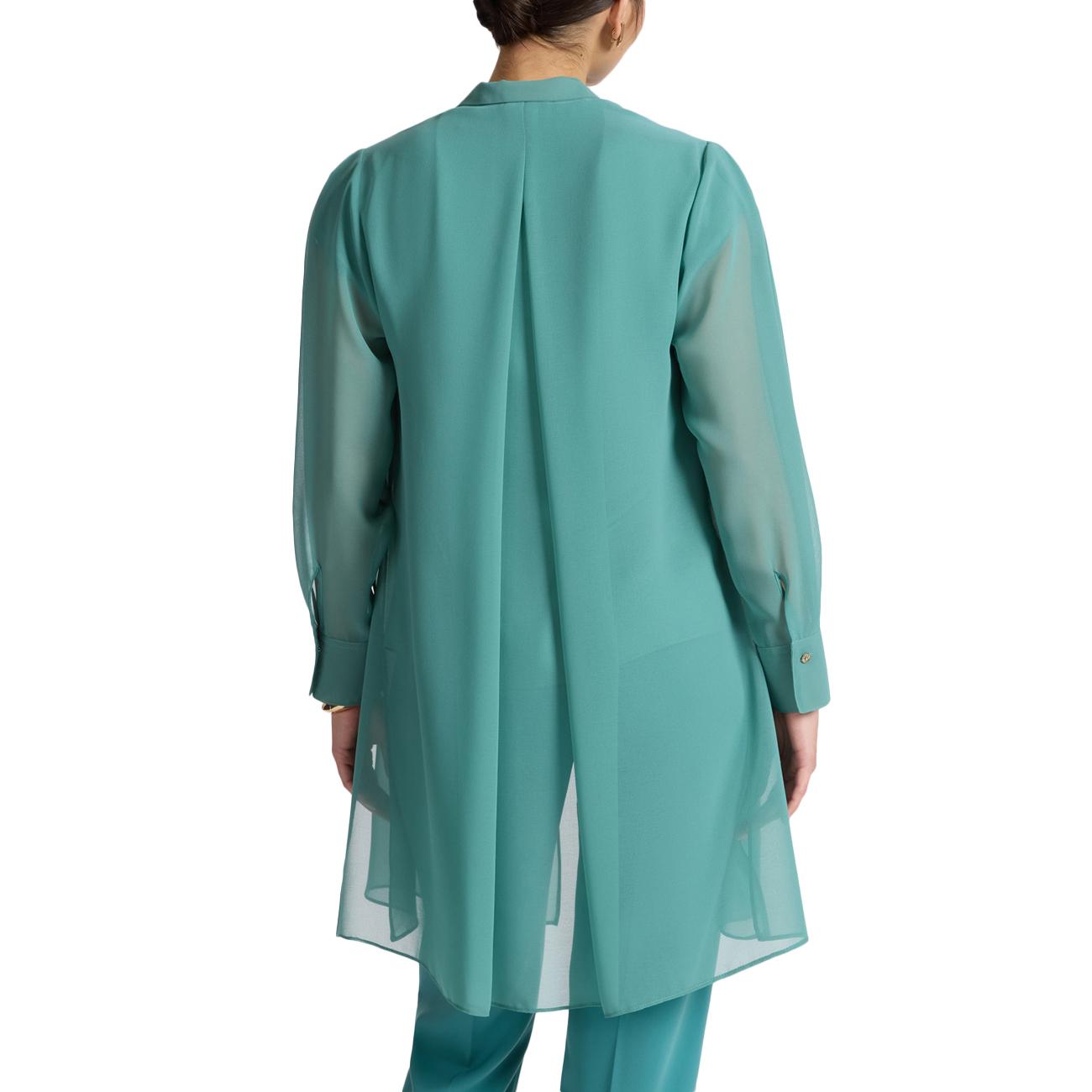 Camicia Lunga In Georgette 5022Z000027N B5 GREEN WATER ELENA MIRO' 