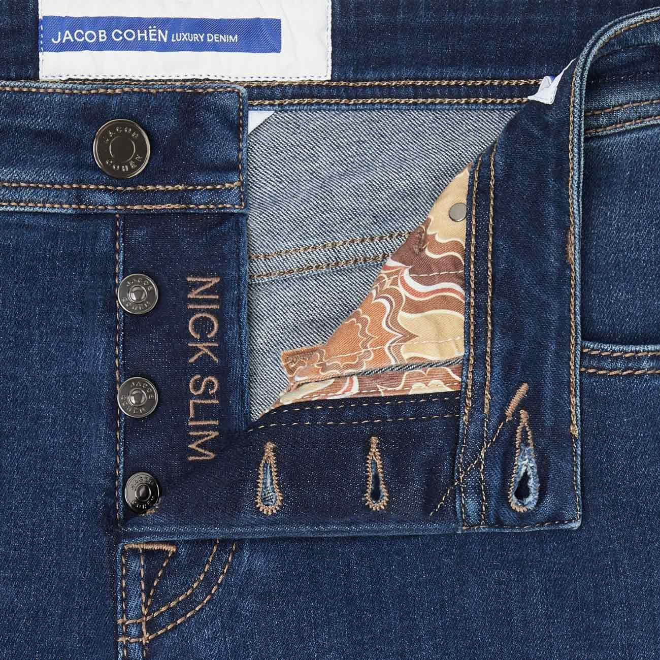 Jeans Nick Slim Stretch Uomo Blu Medio UQE0731P3621 814D JACOB COHEN 