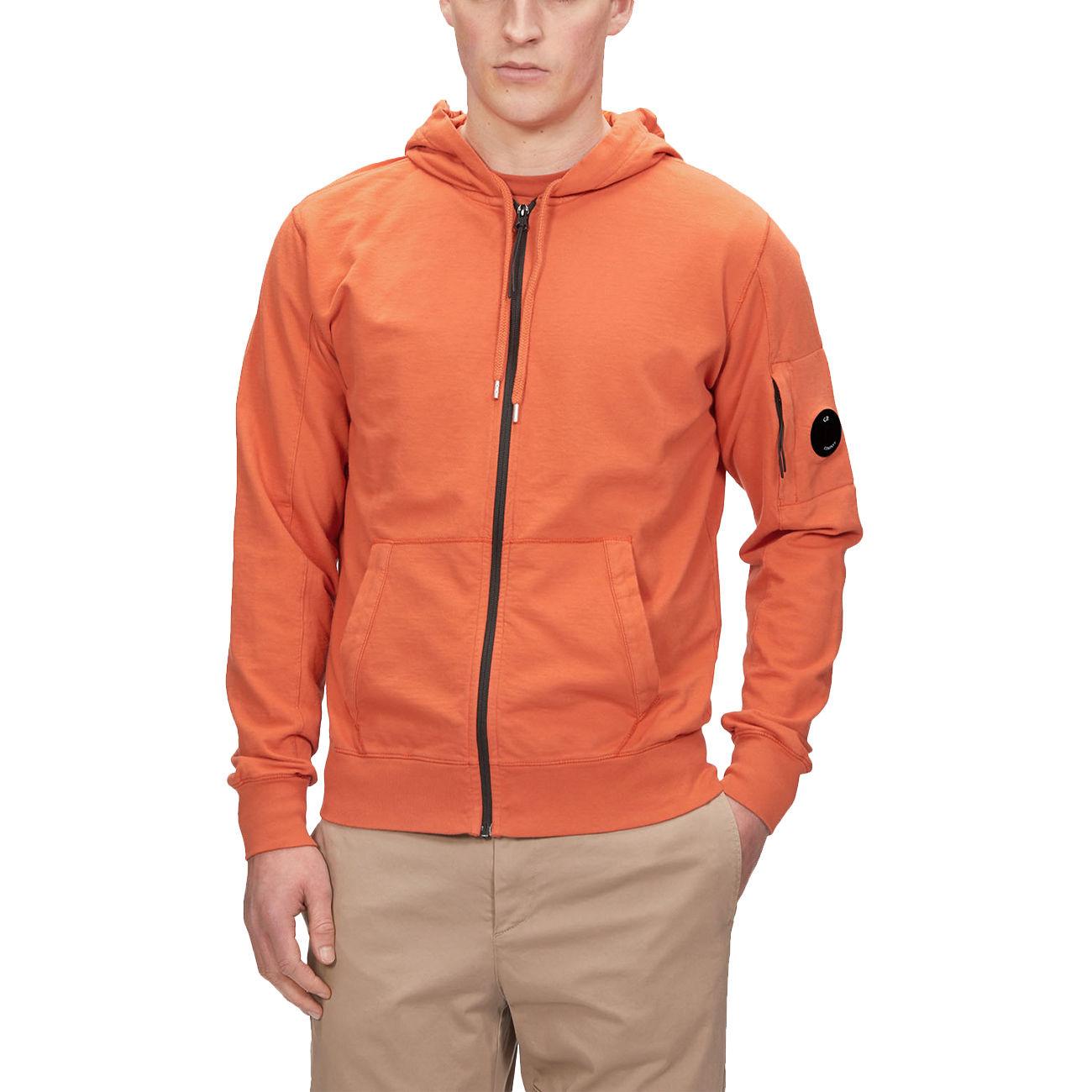 FELPA U. LIGHT FLEECE ZIPPED HOODIE LEGG. C/CAPP. CP 14CMSS034A002246G 439/HARVEST PUMPKIN/ARANCIO C.P. COMPANY 