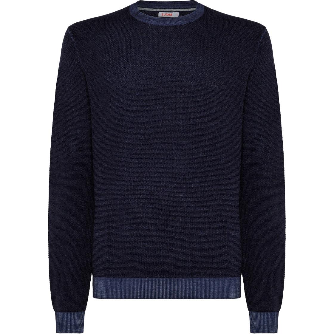 Pullover Round Vintage Uomo Navy Blue K42127 07 NAVY BLUE SUN68 