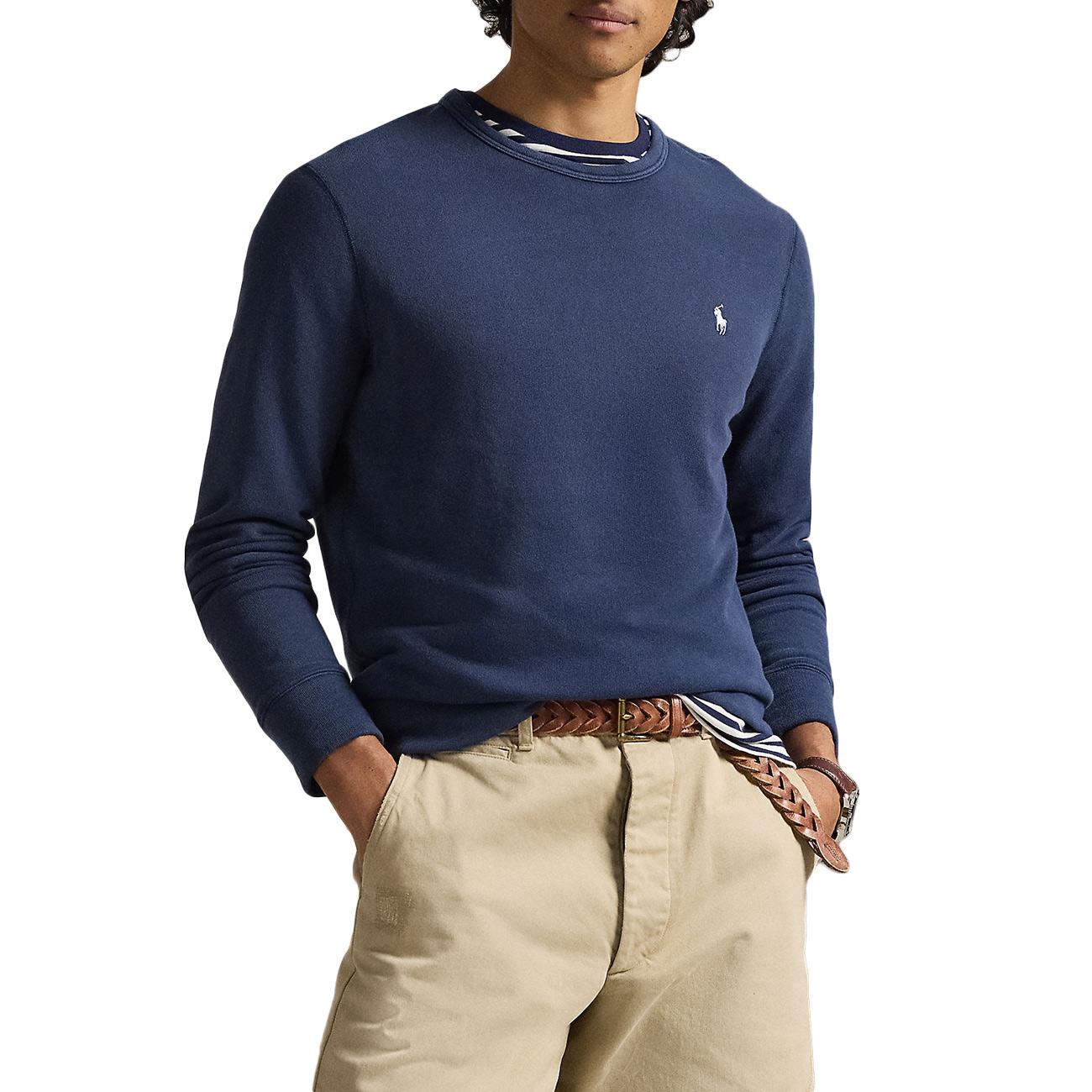 Felpa Girocollo 710A12485 002 NEWPORT NAVY POLO RALPH LAUREN 