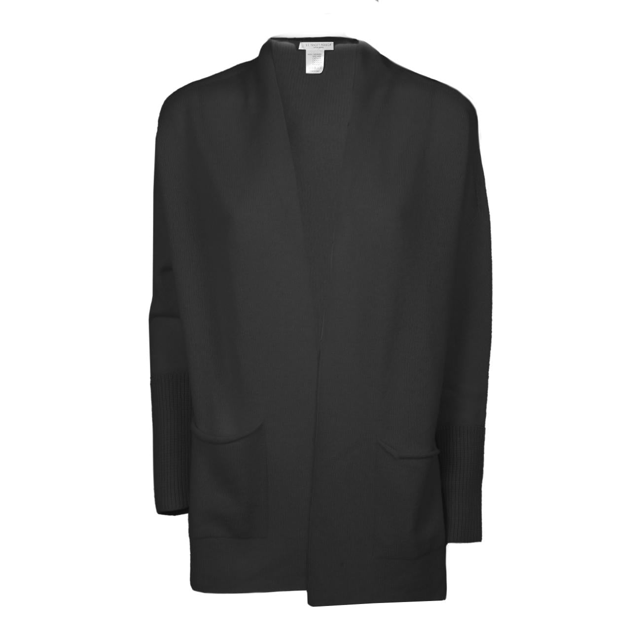 Cardigan Lungo In Cashmere Donna Black 46741 999 BLACK LE TRICOT PERUGIA 