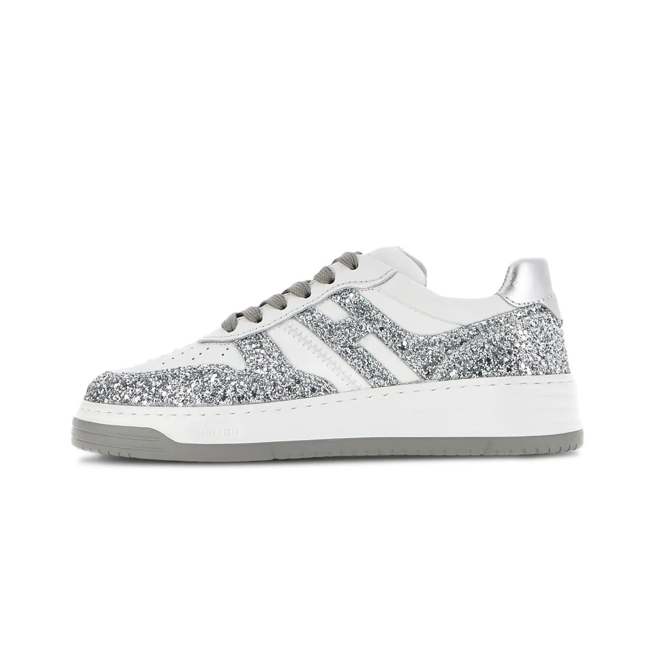 Sneakers H630 Glitter Donna Bianco Argento GYW6300EU50SE90351 BIANCO/ARGENTO HOGAN 