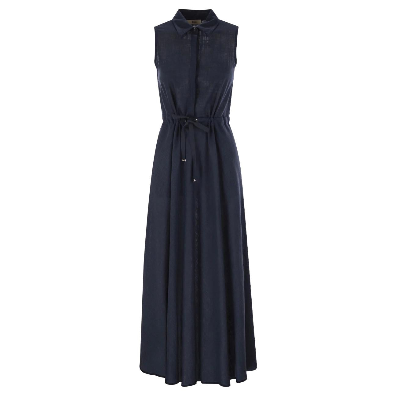 Abito In Linen Blend AB000028D-12689 9210 BLU/BIANCO HERNO 