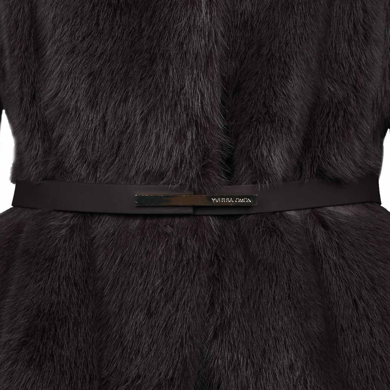 Giacca In Visone Con Cintura Donna Argilla Y356762VCMLX 426 ARGILLA YVES SALOMON 