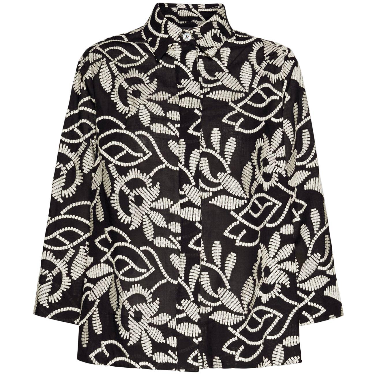 Camicia In Cotone Ricamato 5012P000321N 01 NERO ELENA MIRO' 