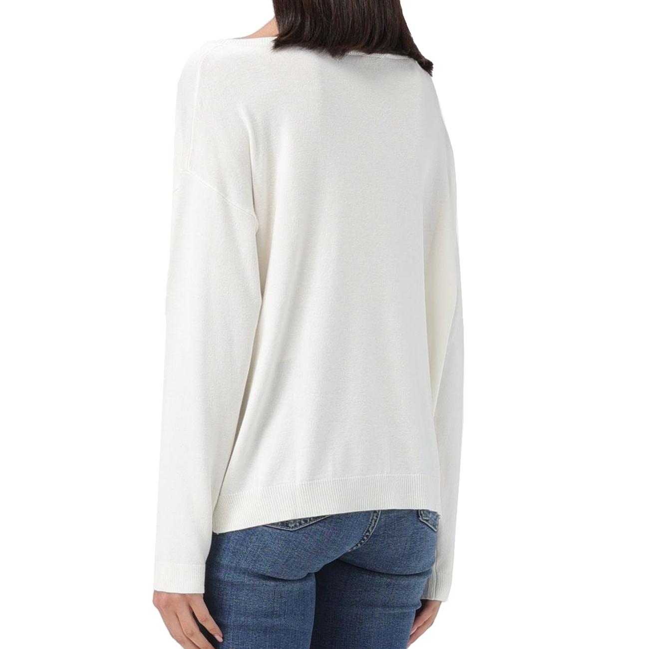 Maglia Collo Barca Color Donna Bianco Lana WF3128MA18F 10701 BIANCO LANA LIU JO 