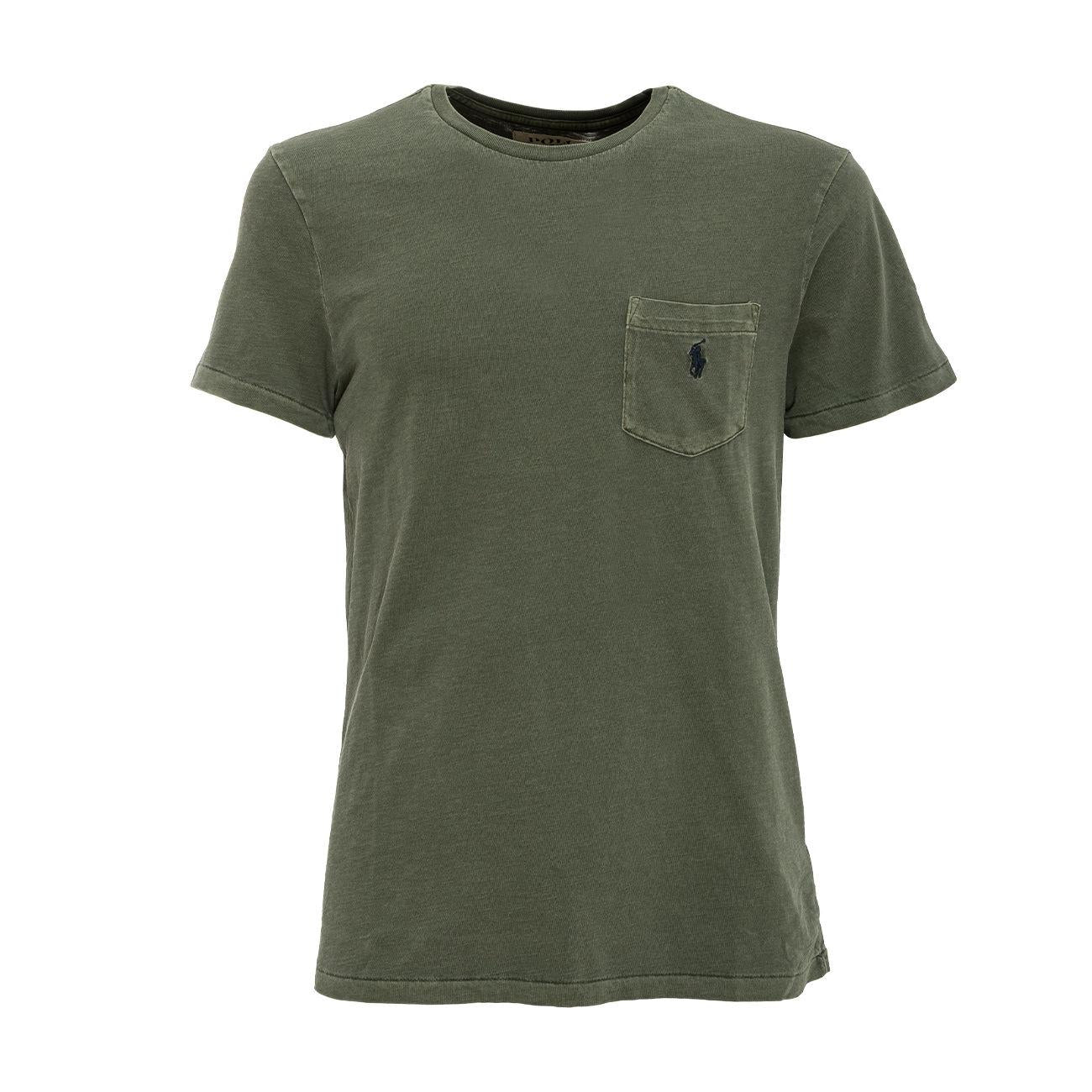 T-Shirt Delave' Custom Slim Con Taschino Uomo Olive 710795137 029 OLIVE POLO RALPH LAUREN 