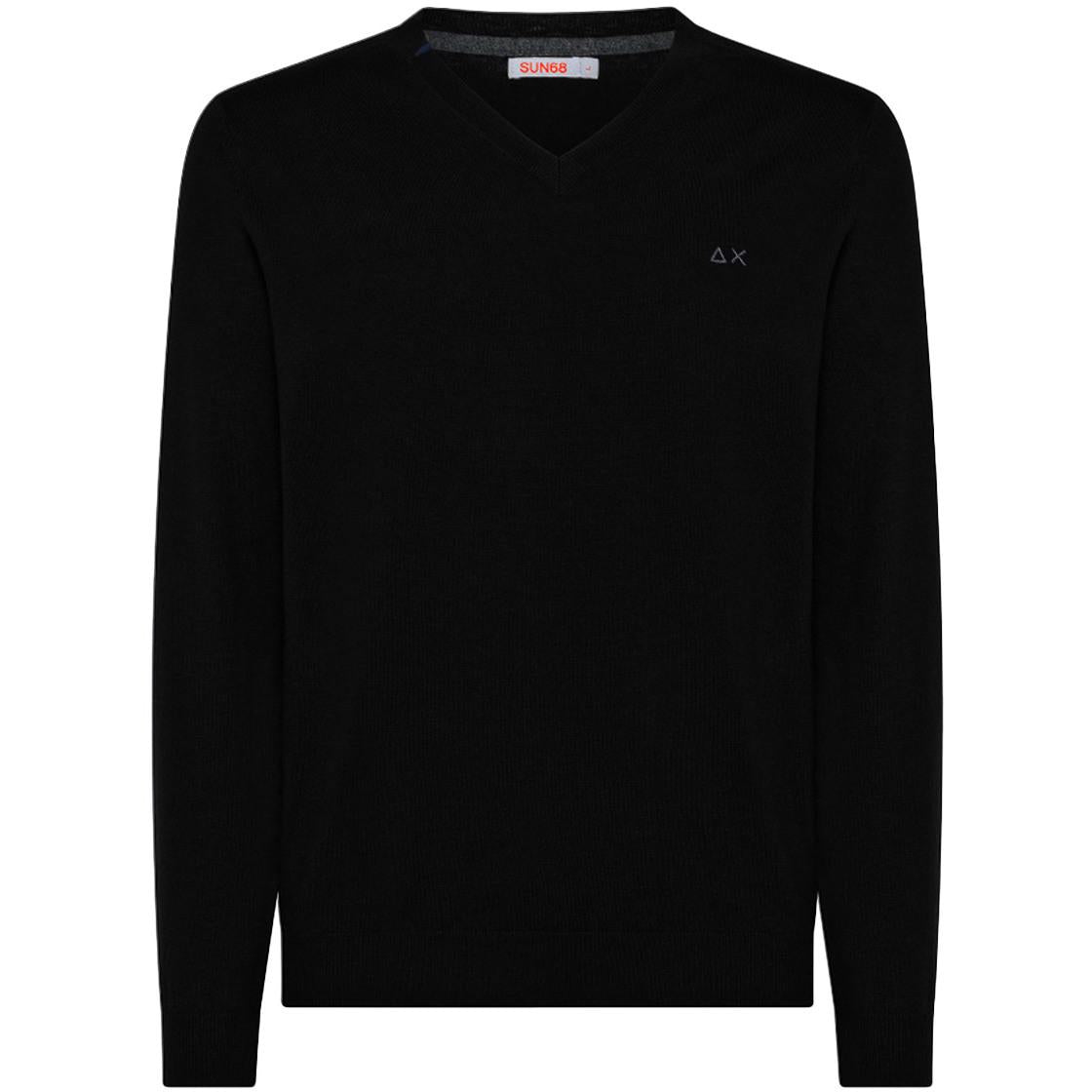 Pullover Con Scollo A V Uomo Nero K42102 11 NERO SUN68 