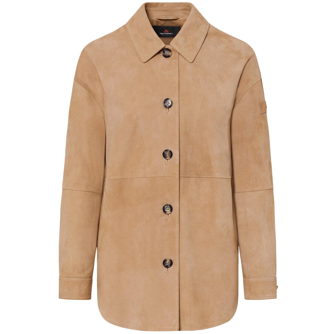 Camicia Lya Suede Ovesize In Pelle Scamosciata PED5562 99012407 794 TABACCO PEUTEREY 