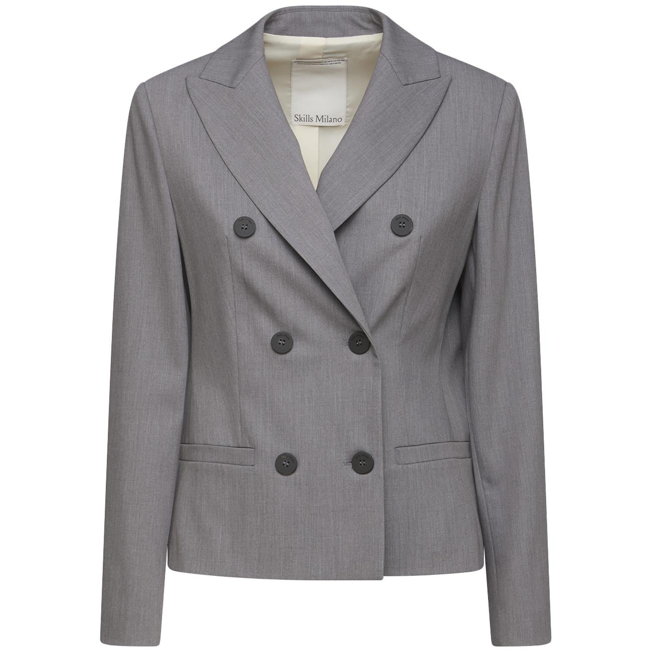 Giacca Doppiopetto Crop W302SILVIA697W721 930 GRIGIO CHIARO SKILLS MILANO 