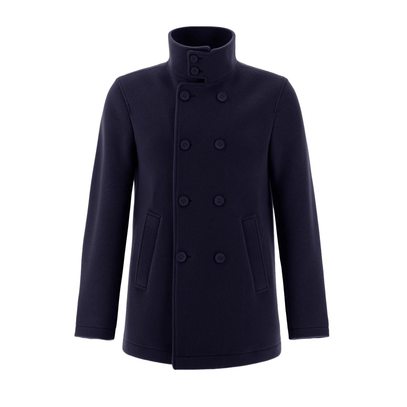 Peacot In New Velour Ed Ecoage Uomo Blu Navy PE000043U33430 9200 BLU NAVY HERNO 